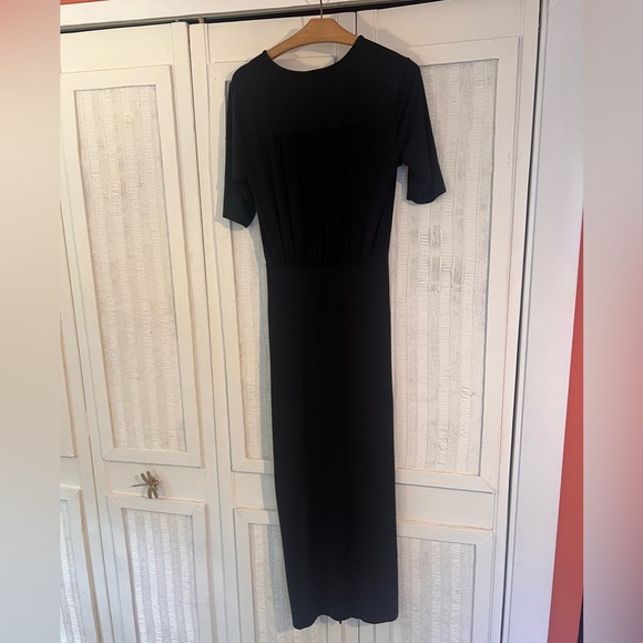 Veronica Beard Jeans Dress Romi Midi Side Ruched Tie in Black size Small - Picture 7 of 7